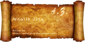 Antalik Zita névjegykártya